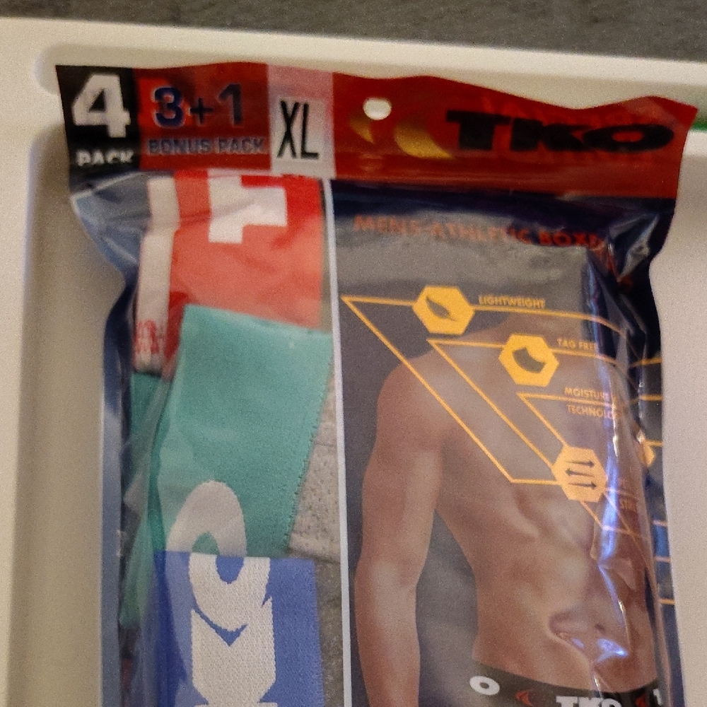 TKO Men's Boxer Briefs 4-Pack - Blue, Gray, Red